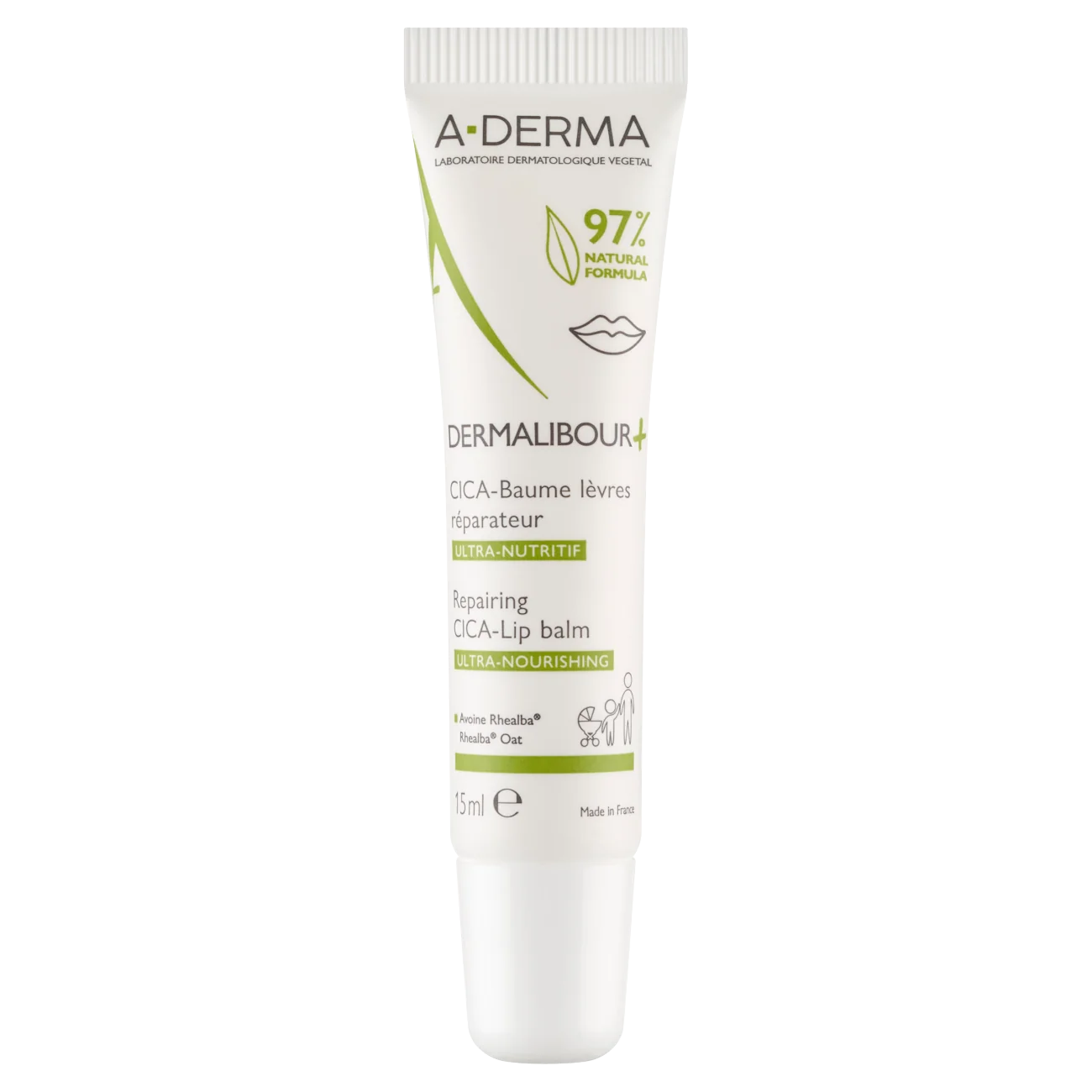 A-Derma Dermalibour+ CICA balsam do ust regenerujący, 15 ml