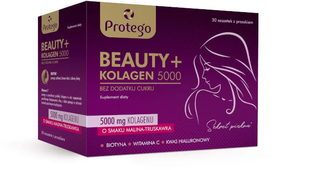 Protego Beauty + Kolagen 5000 30 saszetek o smaku malina-truskawka