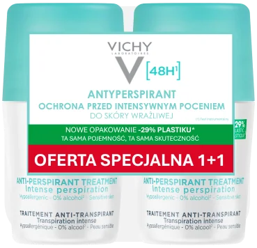 Vichy Traitement Anti-Traspirant 48h antyperspirant w kulce przeciw intensywnemu poceniu, 2 x 50 ml