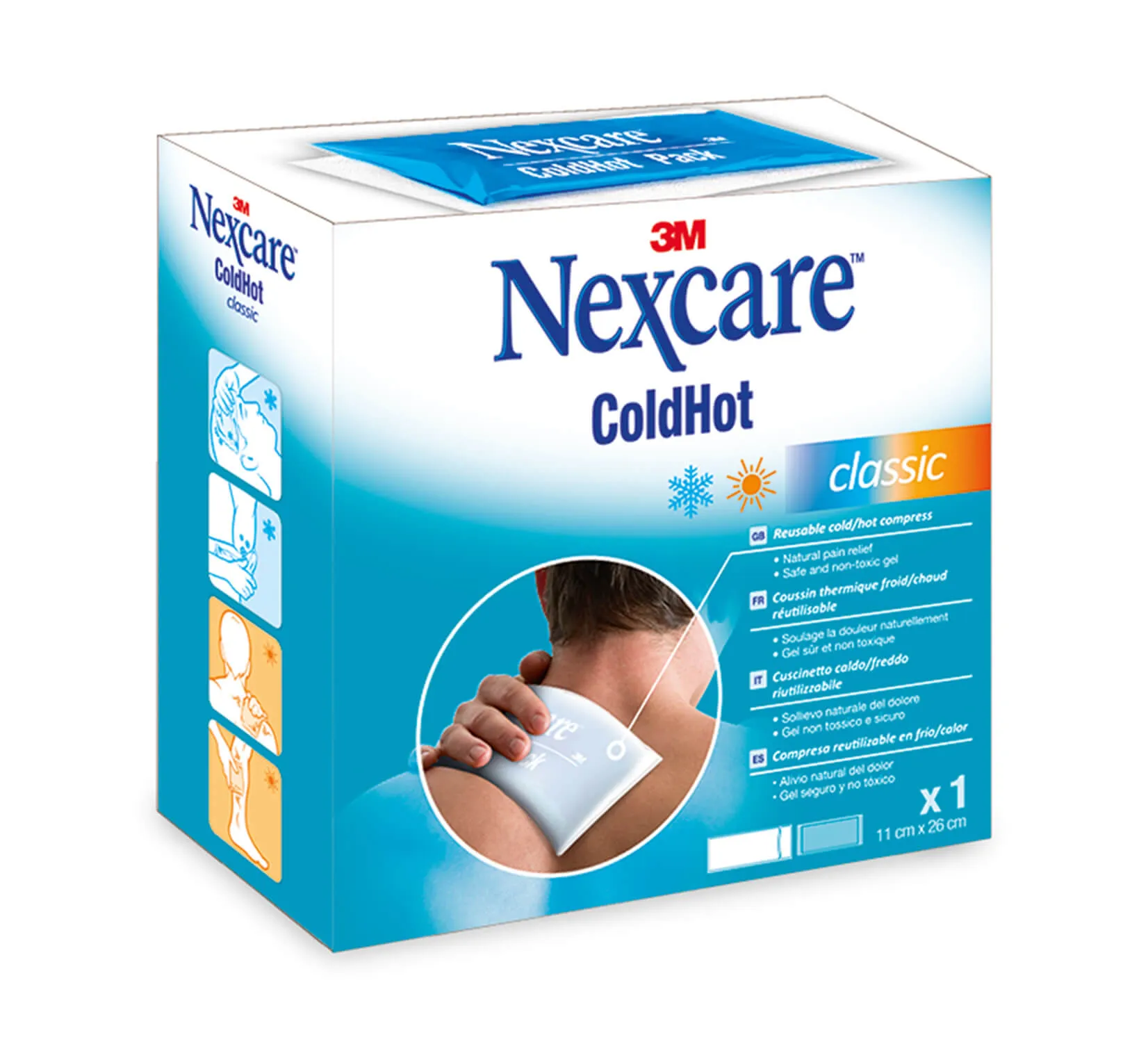 Nexcare ColdHot Classic - zimno-ciepły okład wielokrotnego użytku, 11 x 26 cm, 1 szt.