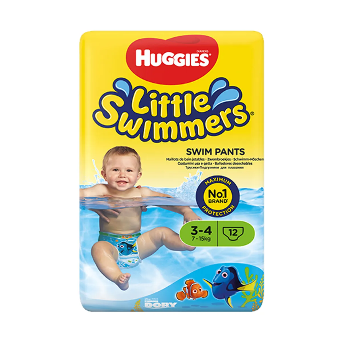 Huggies Little Swimmers, pieluchy do pływania, rozmiar 3-4, 7-15kg, 12 sztuk