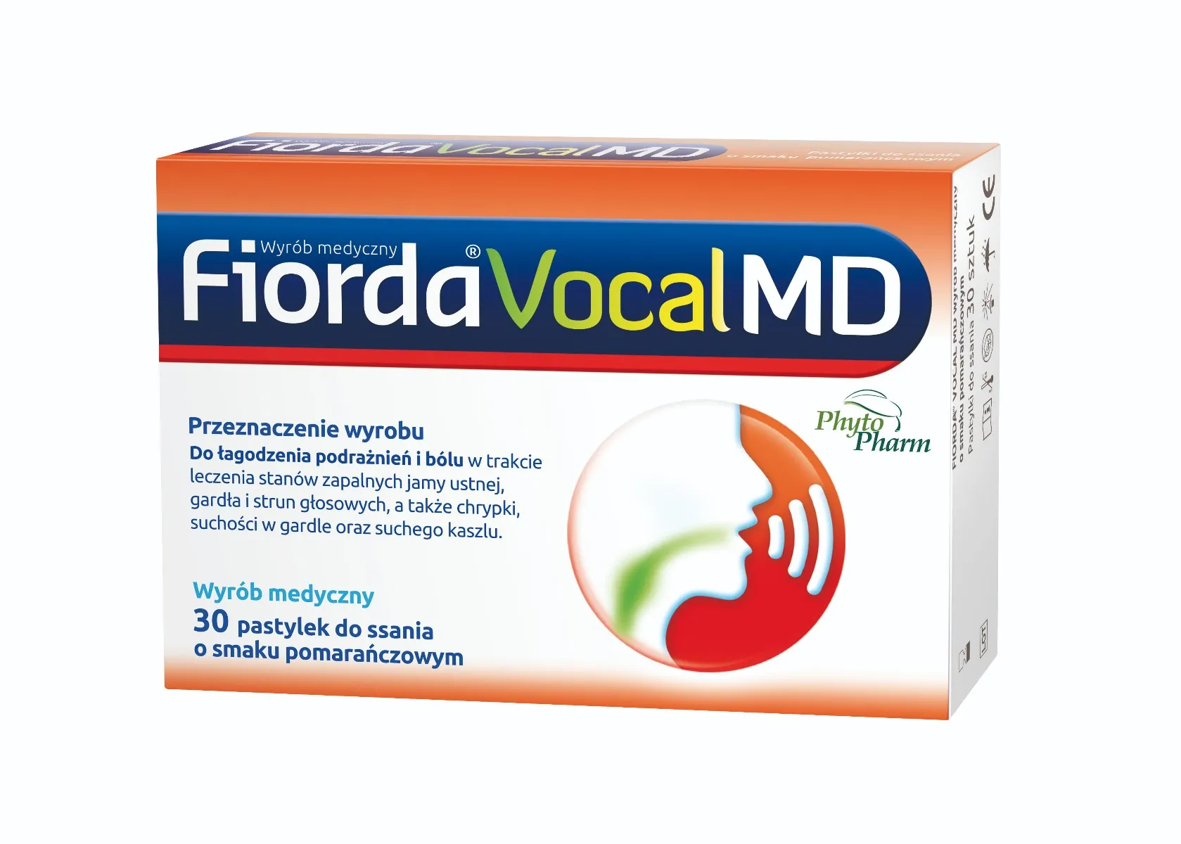 Fiorda Vocal MD, smak pomarańczowy, 30 pastylek do ssania