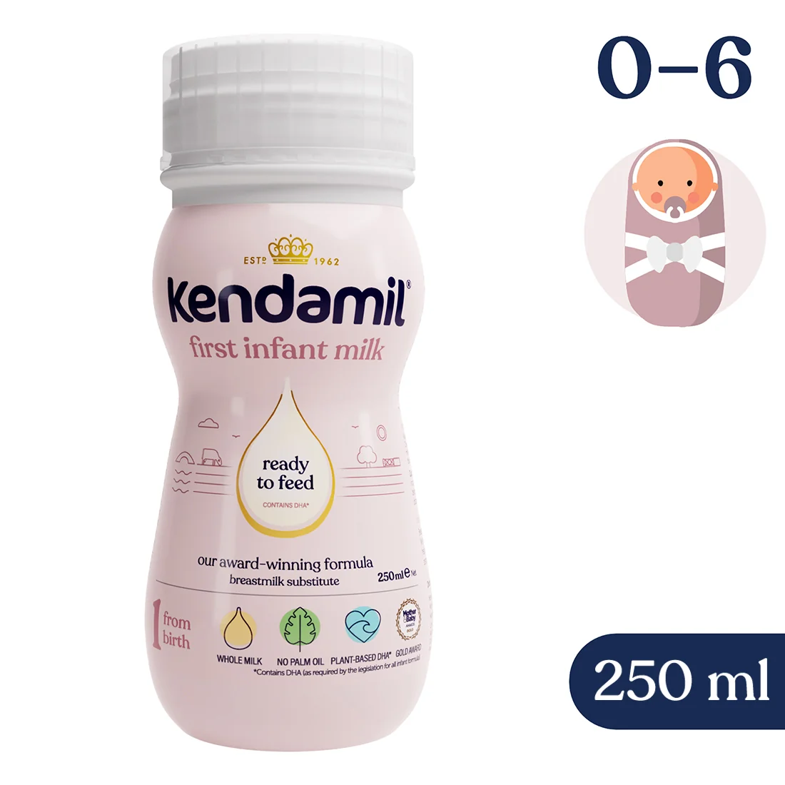 Kendamil 1 mleko początkowe w płynie dla niemowląt, 250 ml