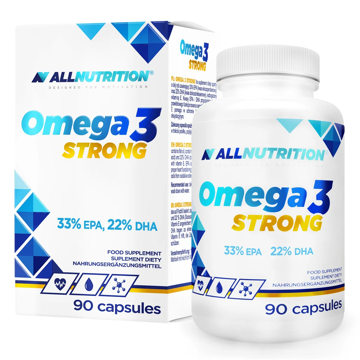 Allnutrition Omega 3 Strong, suplement diety, 90 kapsułek