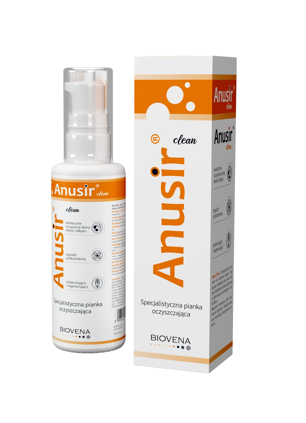 Biovena Health Anusir clean specjalistyczna pianka oczyszczająca, 225 g