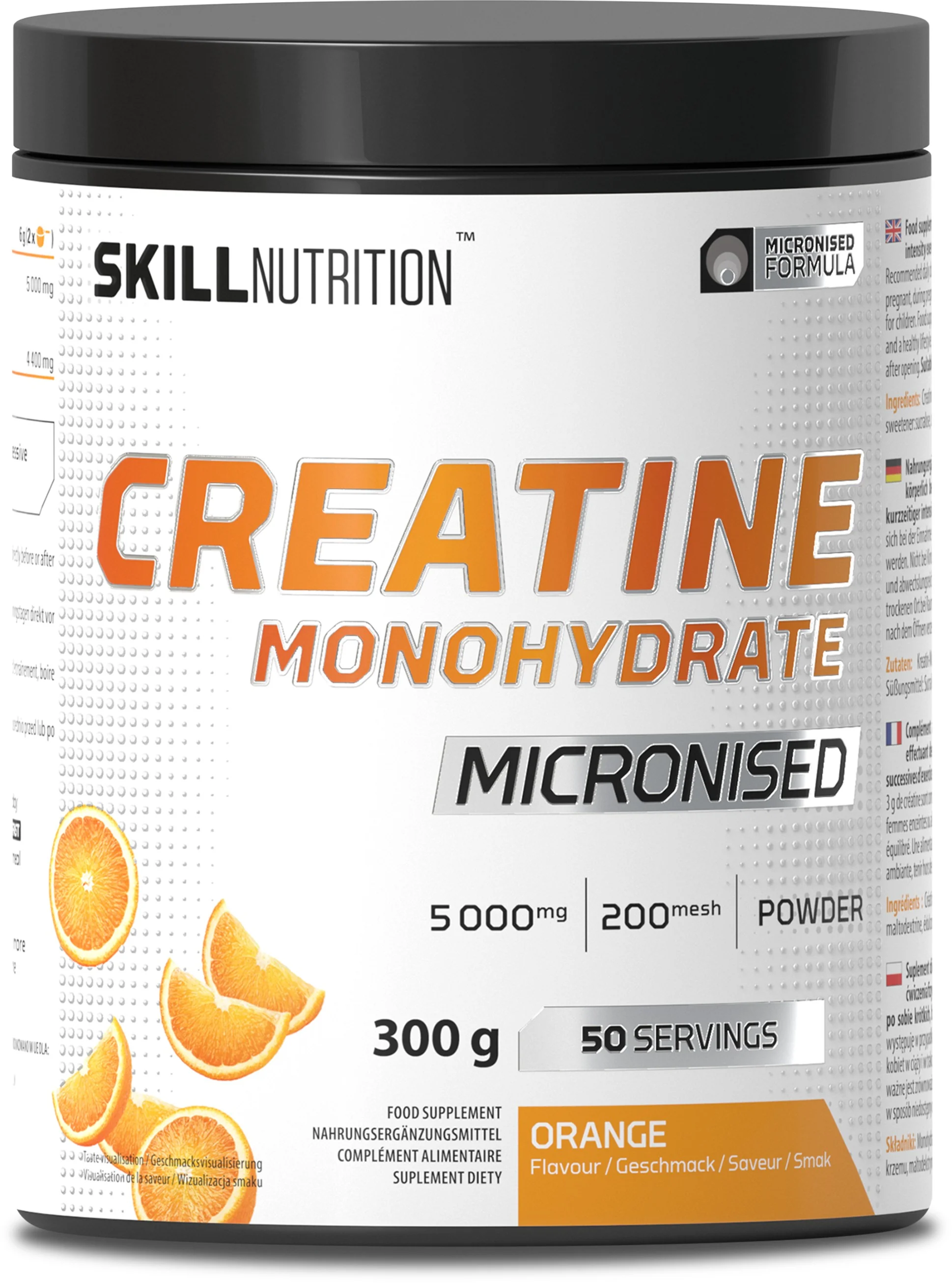Skill Kreatyna Micronised Monohydrate pomarańcza, proszek, 300 g