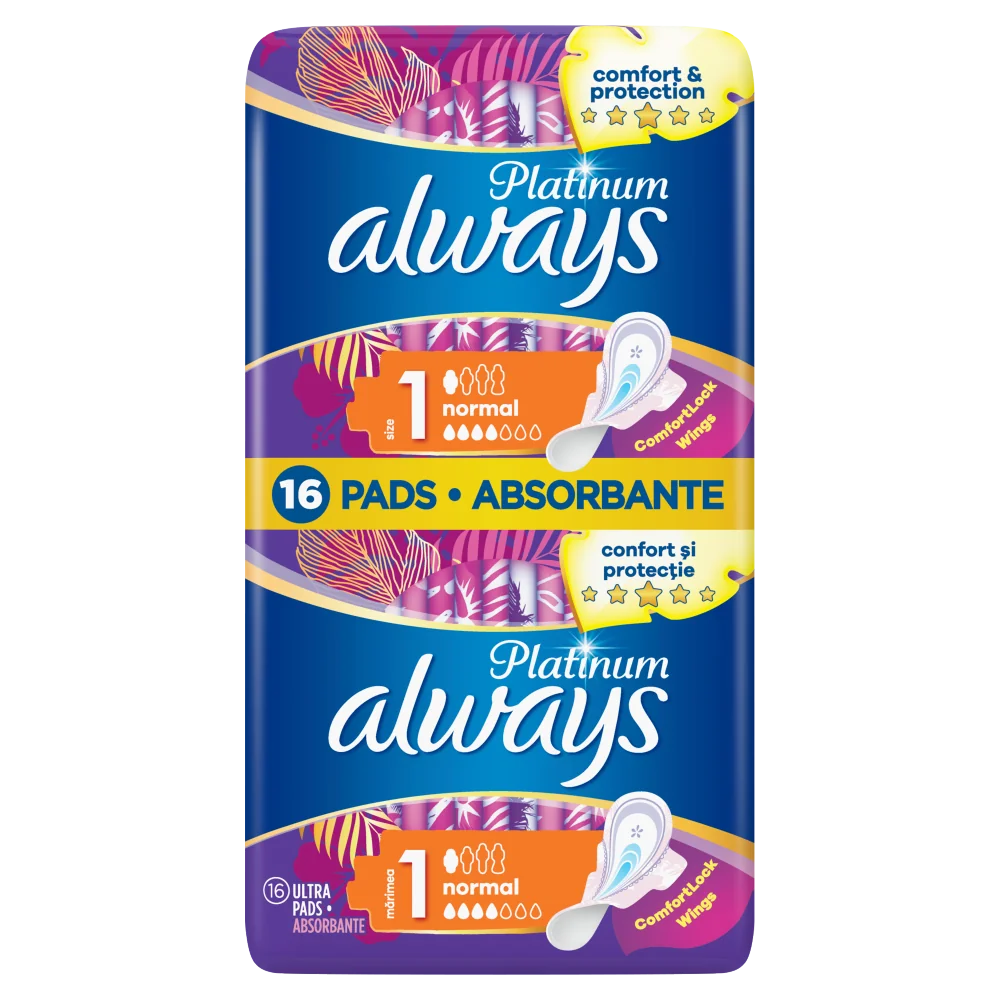 Always Ultra Platinum Normal podpaski ze skrzydełkami, 2 x 8 szt.