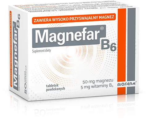Magnefar B6, suplement diety, 50 tabletek
