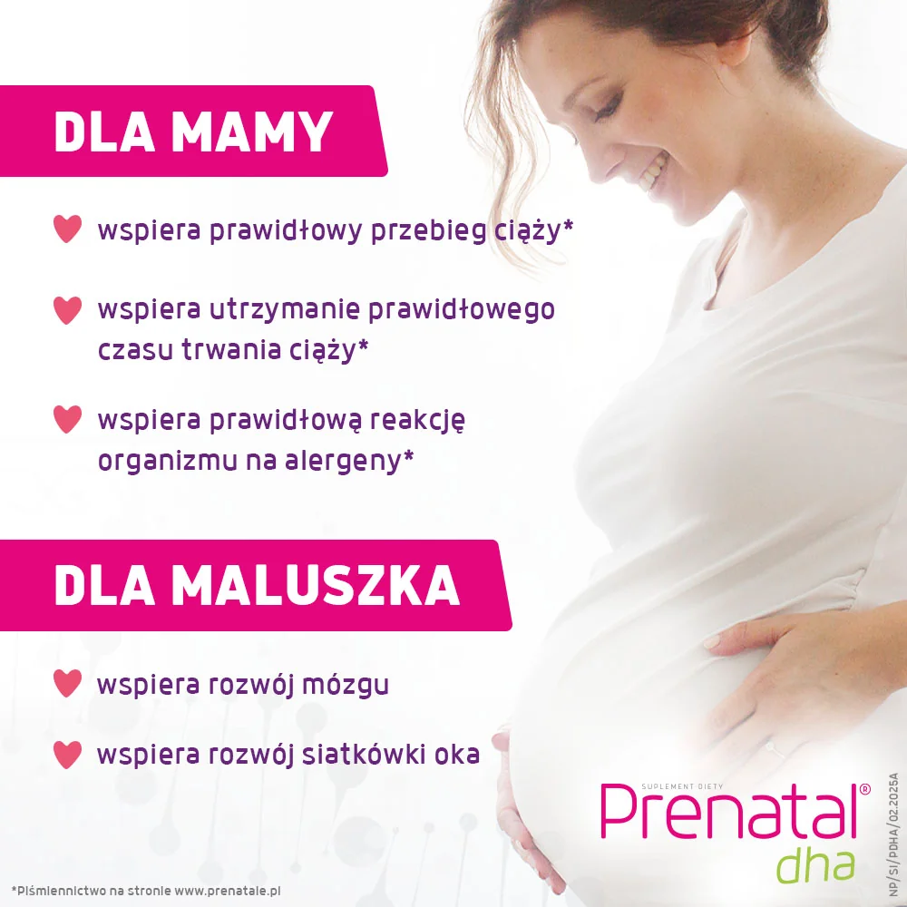Prenatal DHA suplement diety, 30 kapsułek
