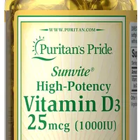 Puritan's Pride Vitamin D3 1000IU, suplement diety, 100 kapsułek