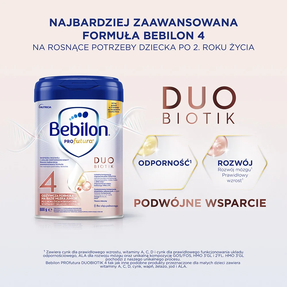 Bebilon Profutura DuoBiotik 4 odżywcza formuła na bazie mleka po 2. roku życia, 800 g