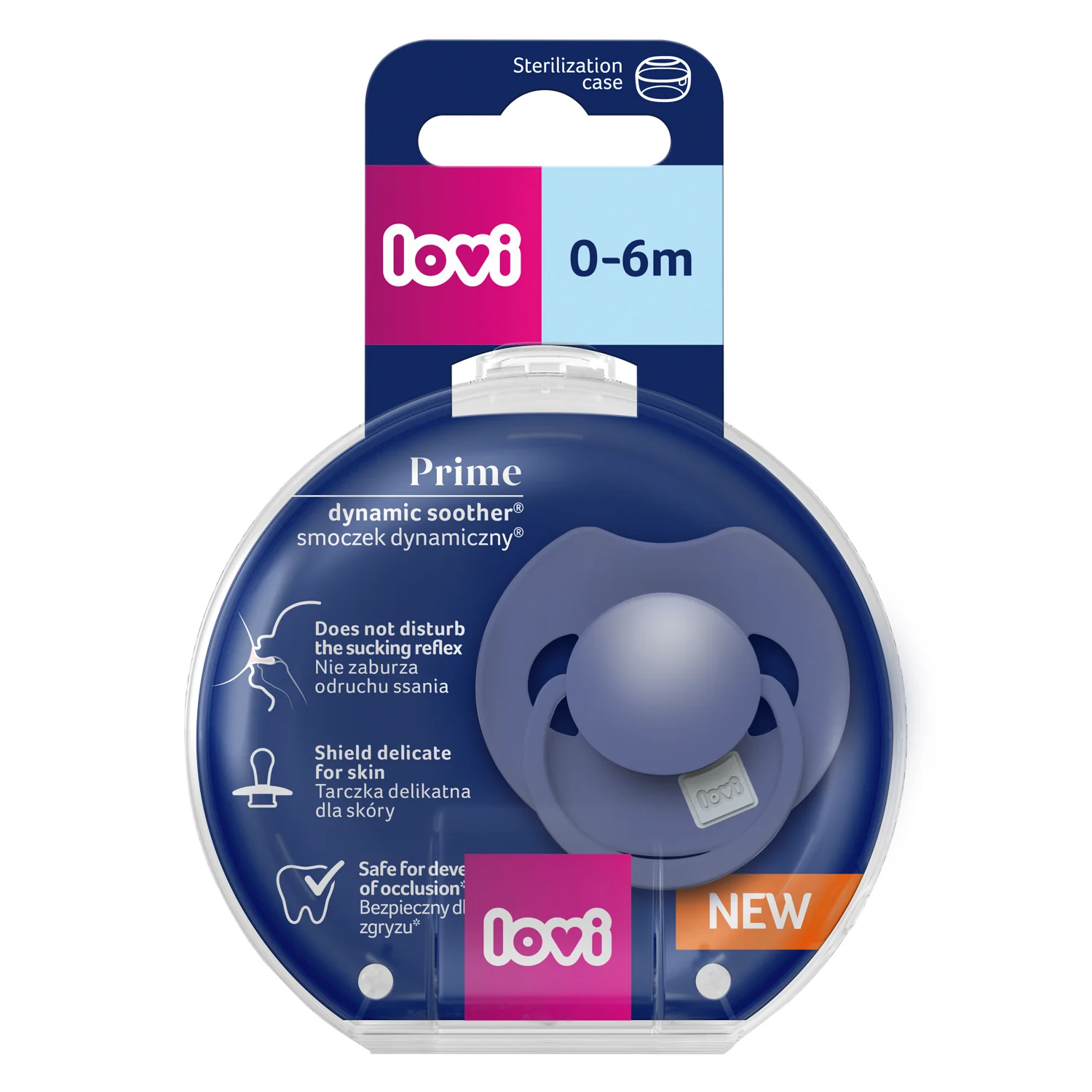 Lovi Prime smoczek silikonowy dynamiczny Blue, 0-6 m, 1 szt.