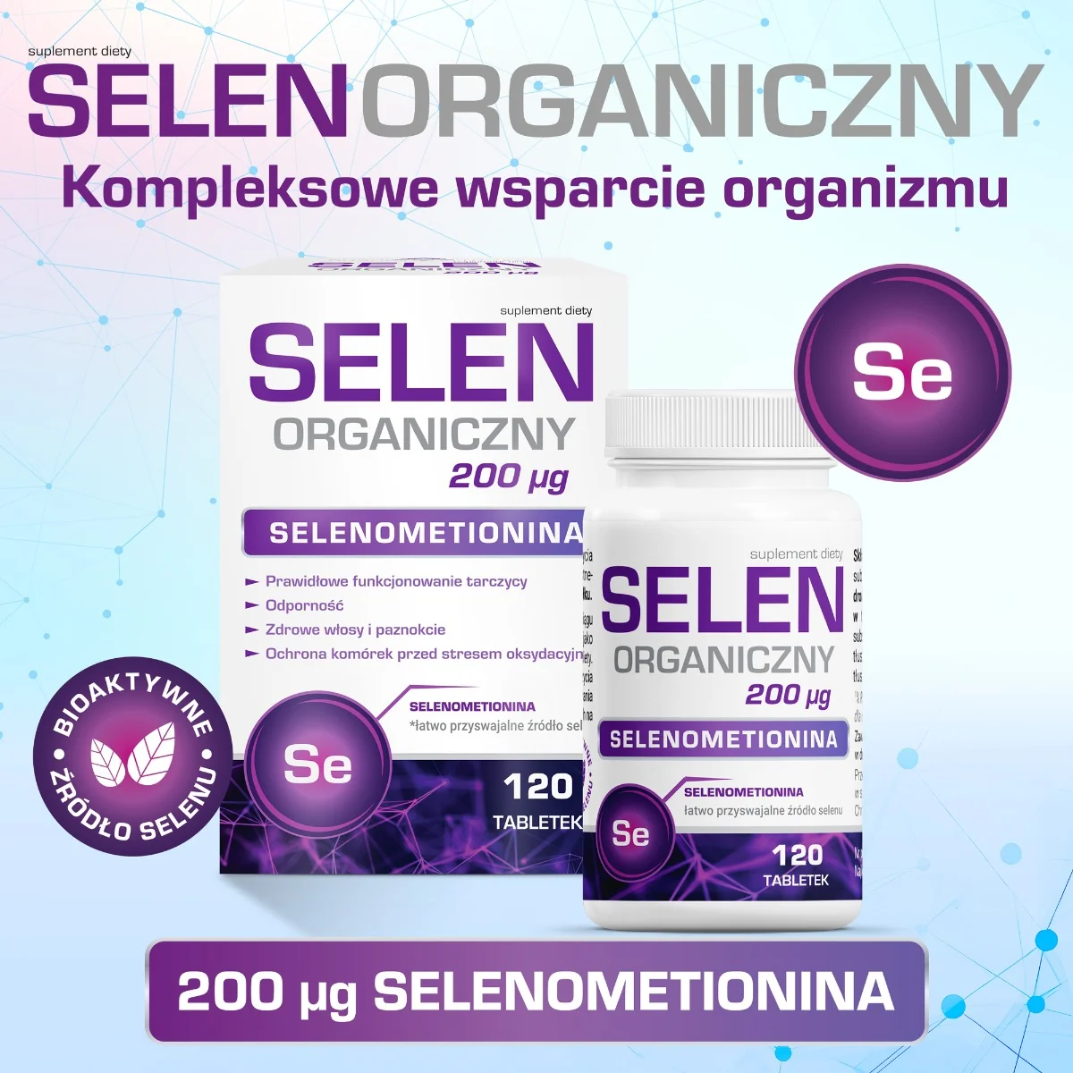 Selen Organiczny 200 µg 120 tabletek