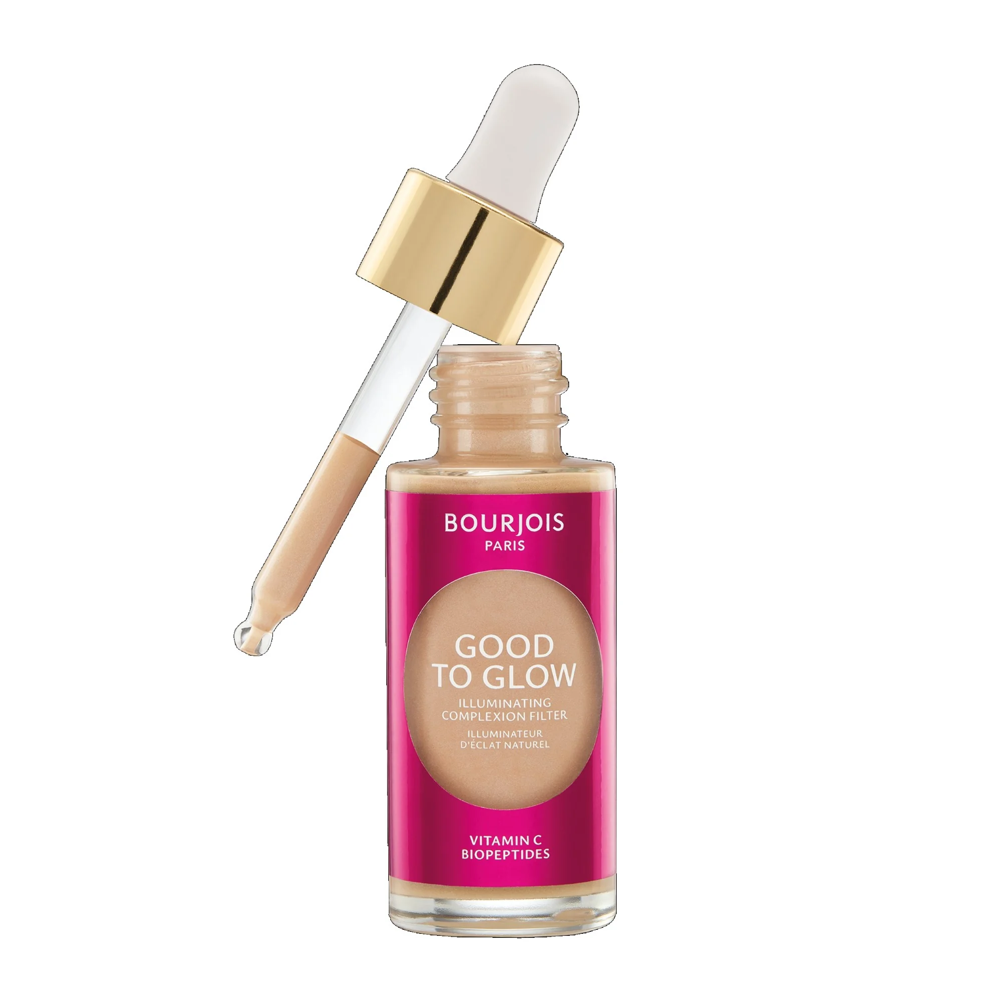 Bourjois Good To Glow multifunkcyjny rozświetlacz, podkład, baza 3w1 do twarzy, 02 Fair Light, 30 ml