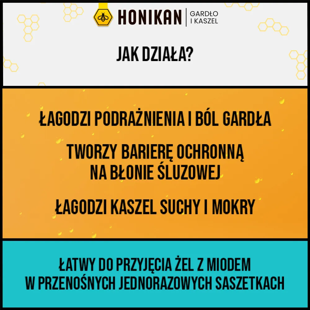 Honikan Gardło i Kaszel, żel, 10 saszetek 