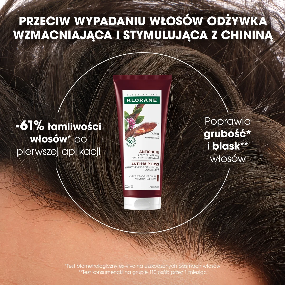Klorane odżywka wzmacniająca i stymulująca z chininą, 200 ml