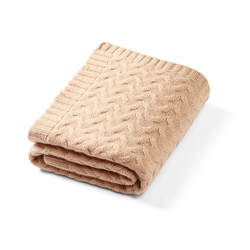 Babyono kocyk z wełny merino ciemny beż, 1 sztuka