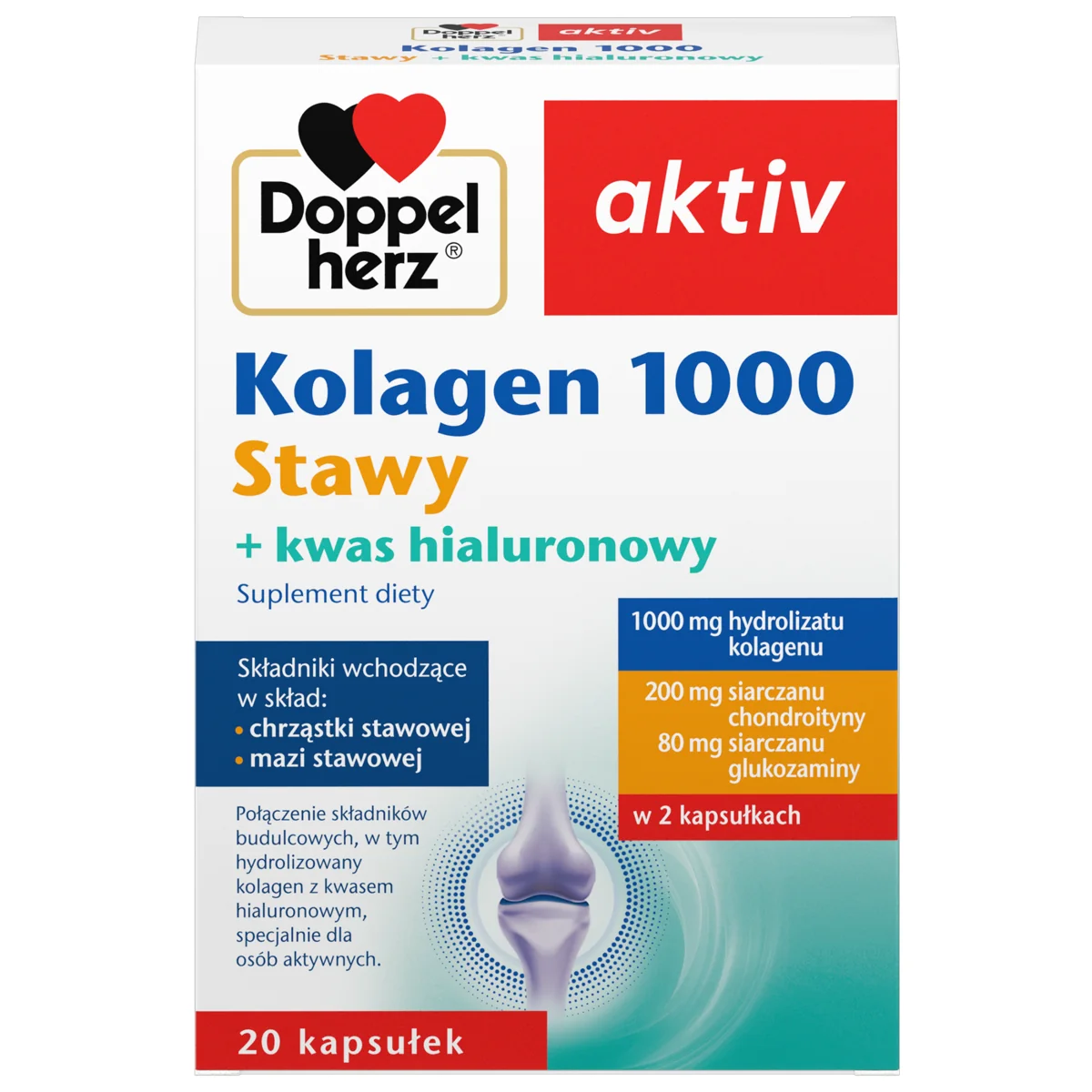 Doppelherz aktiv Kolagen 1000 Stawy suplement diety, 20 kapsułek