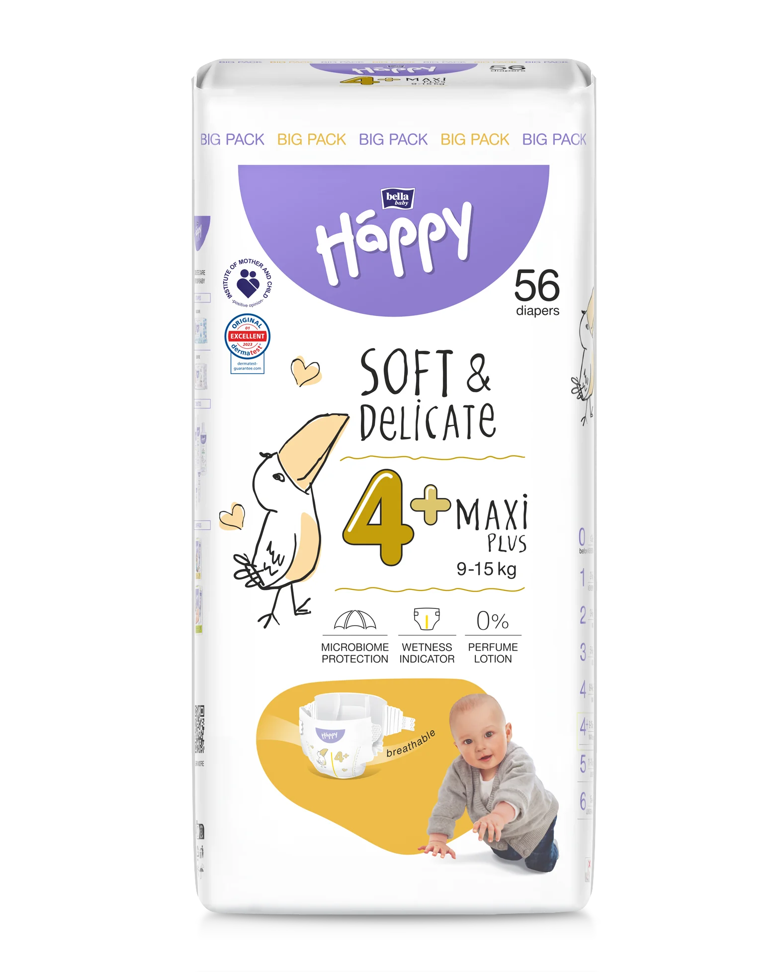 Bella Baby Happy Maxi Plus pieluszki 9-15 kg, 56 szt.