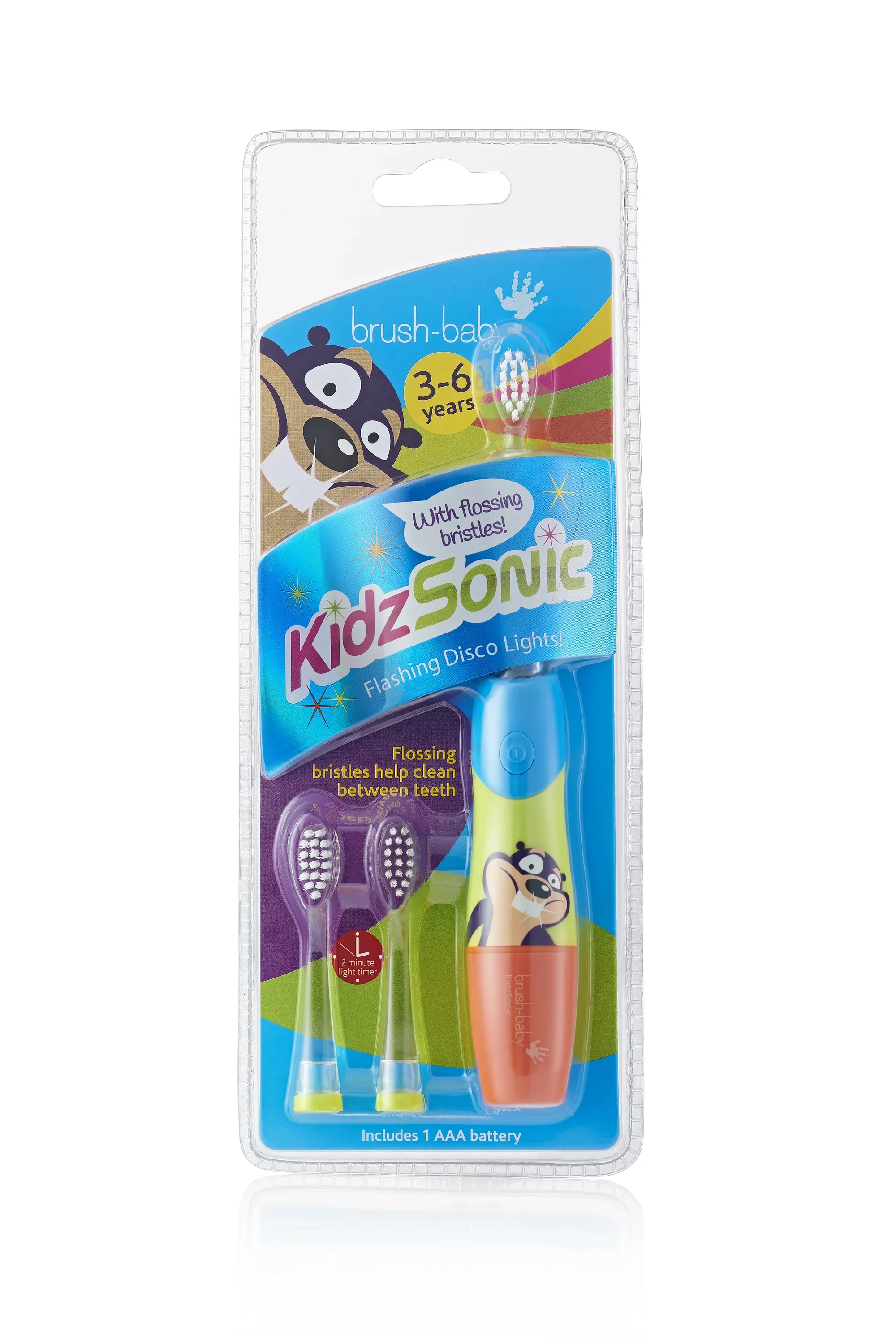 Brush-Baby KidzSonic szczoteczka soniczna dla dzieci w wieku 3-6 lat Beaver, 1 sztuka