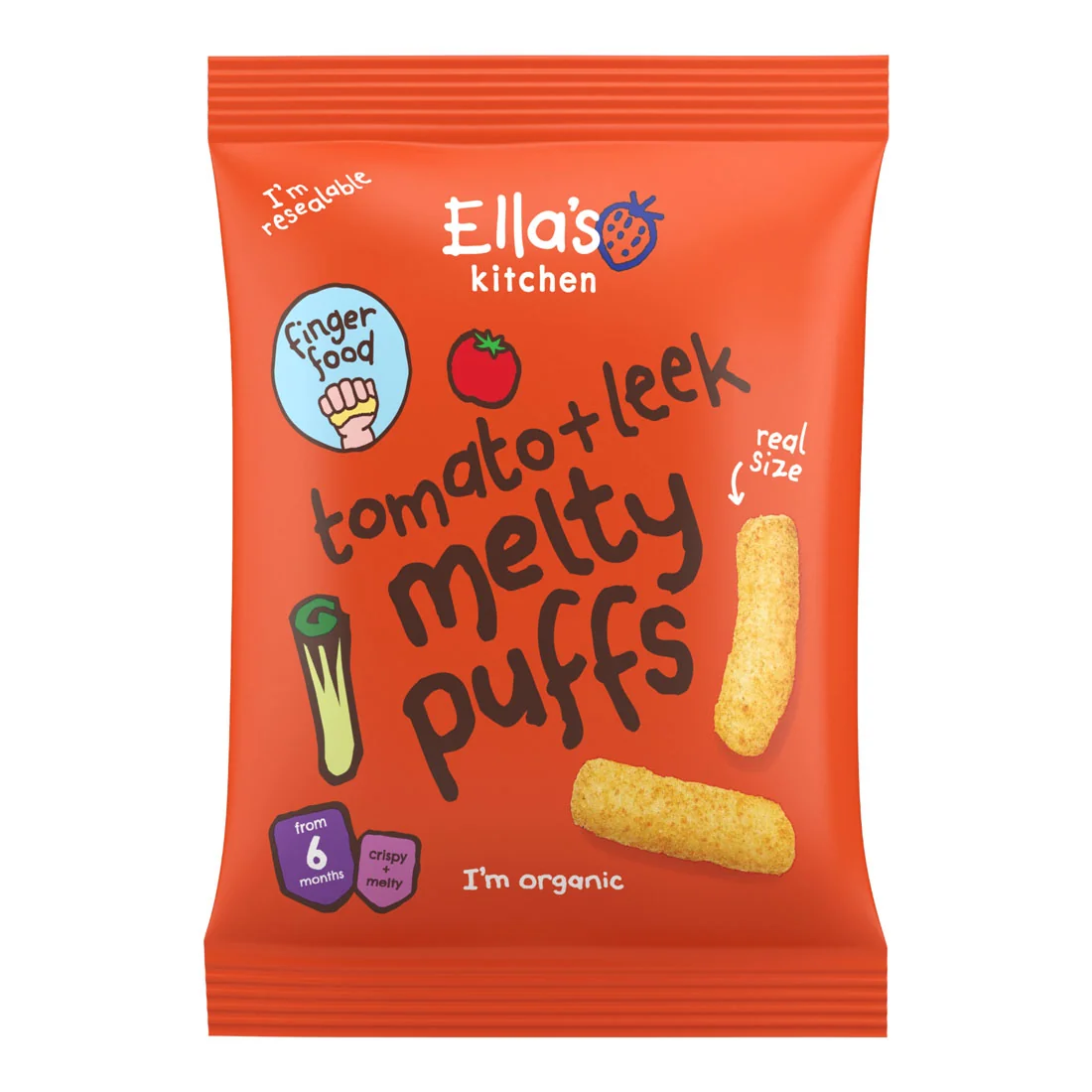 Ella's Kitchen BIO chrupki pomidorowe i por, 20 g