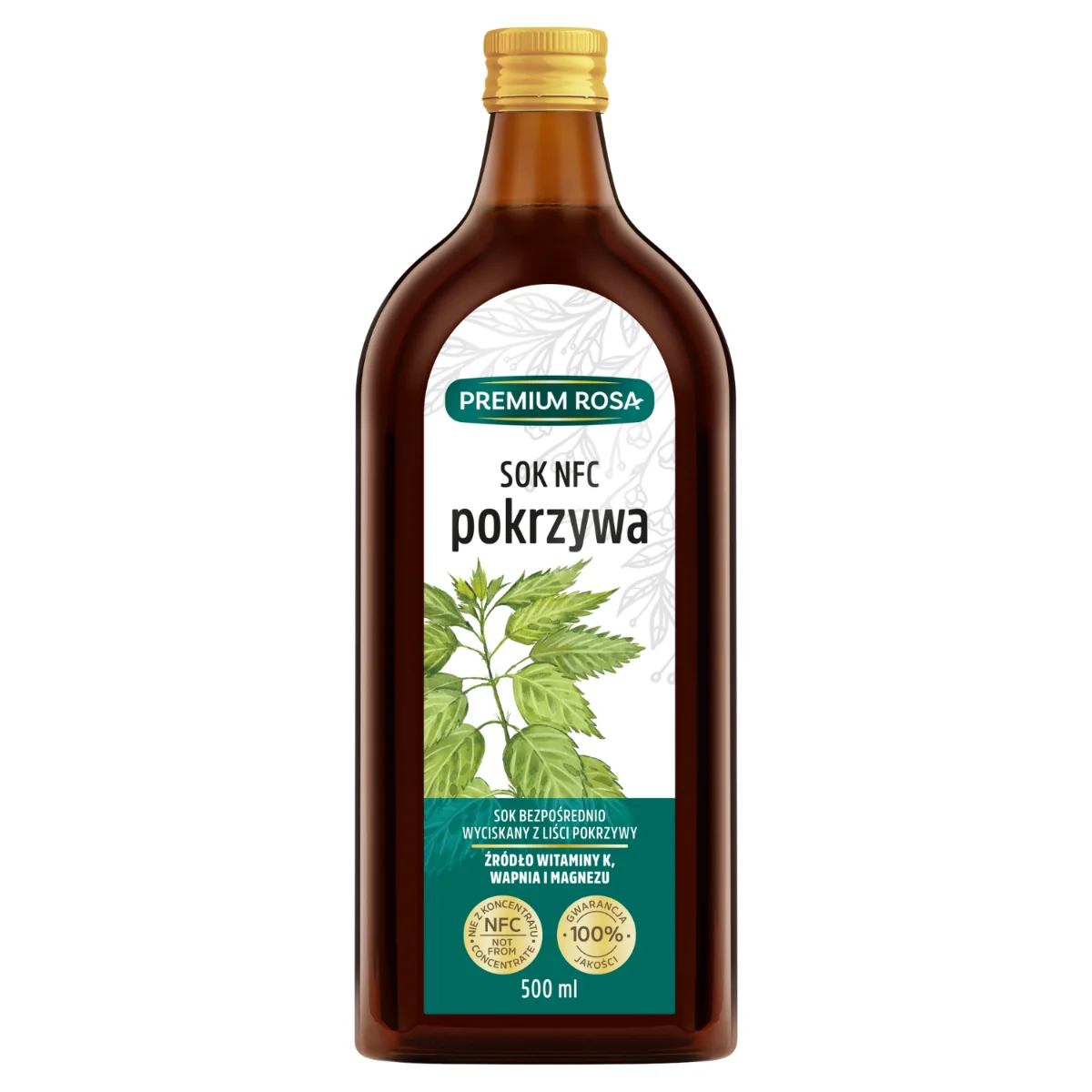Premium Rosa sok NFC 100% Pokrzywa, 500 ml