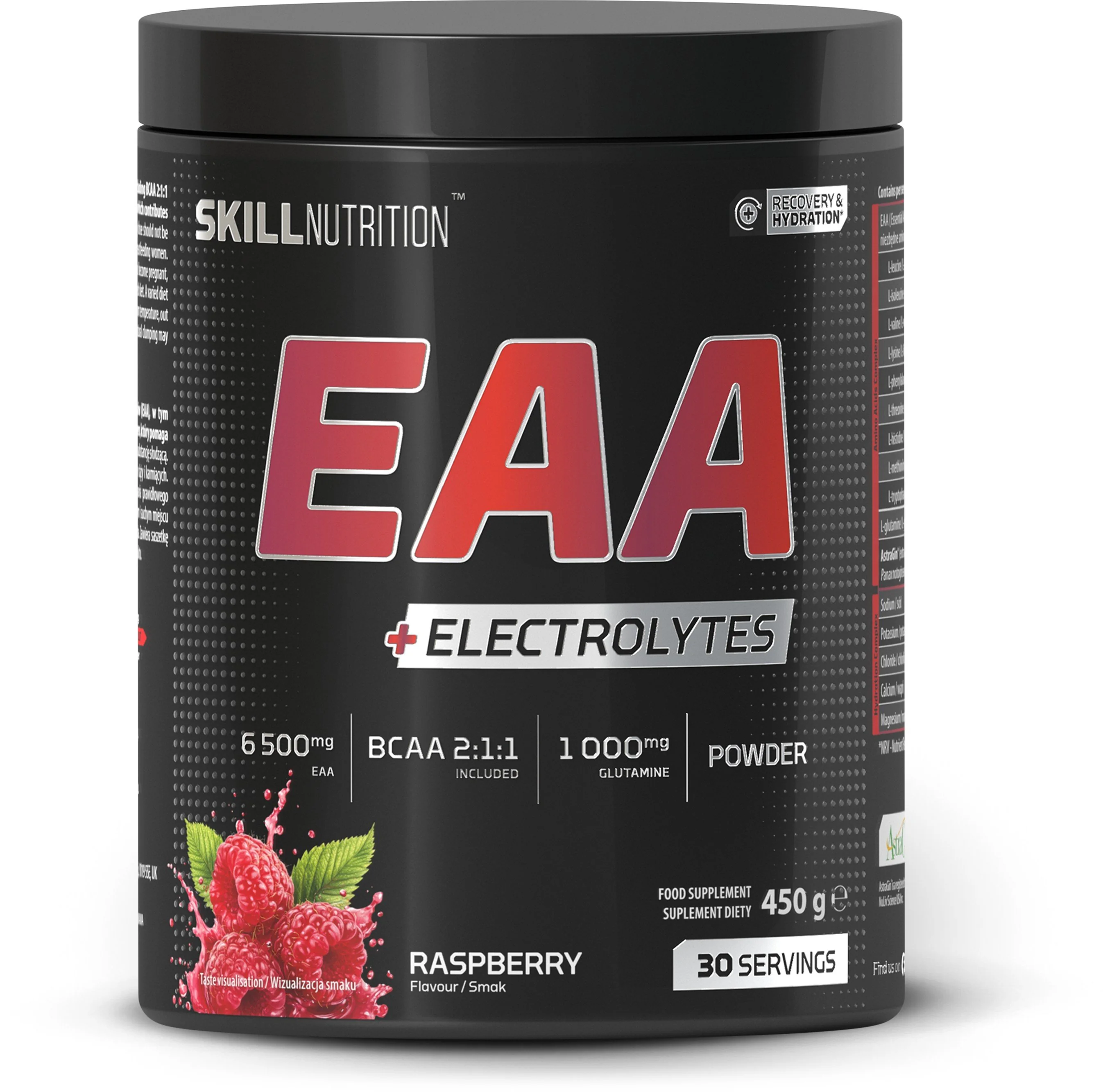 Skill Nutrition EAA + Electrolytes o smaku maliny, proszek, 450 g