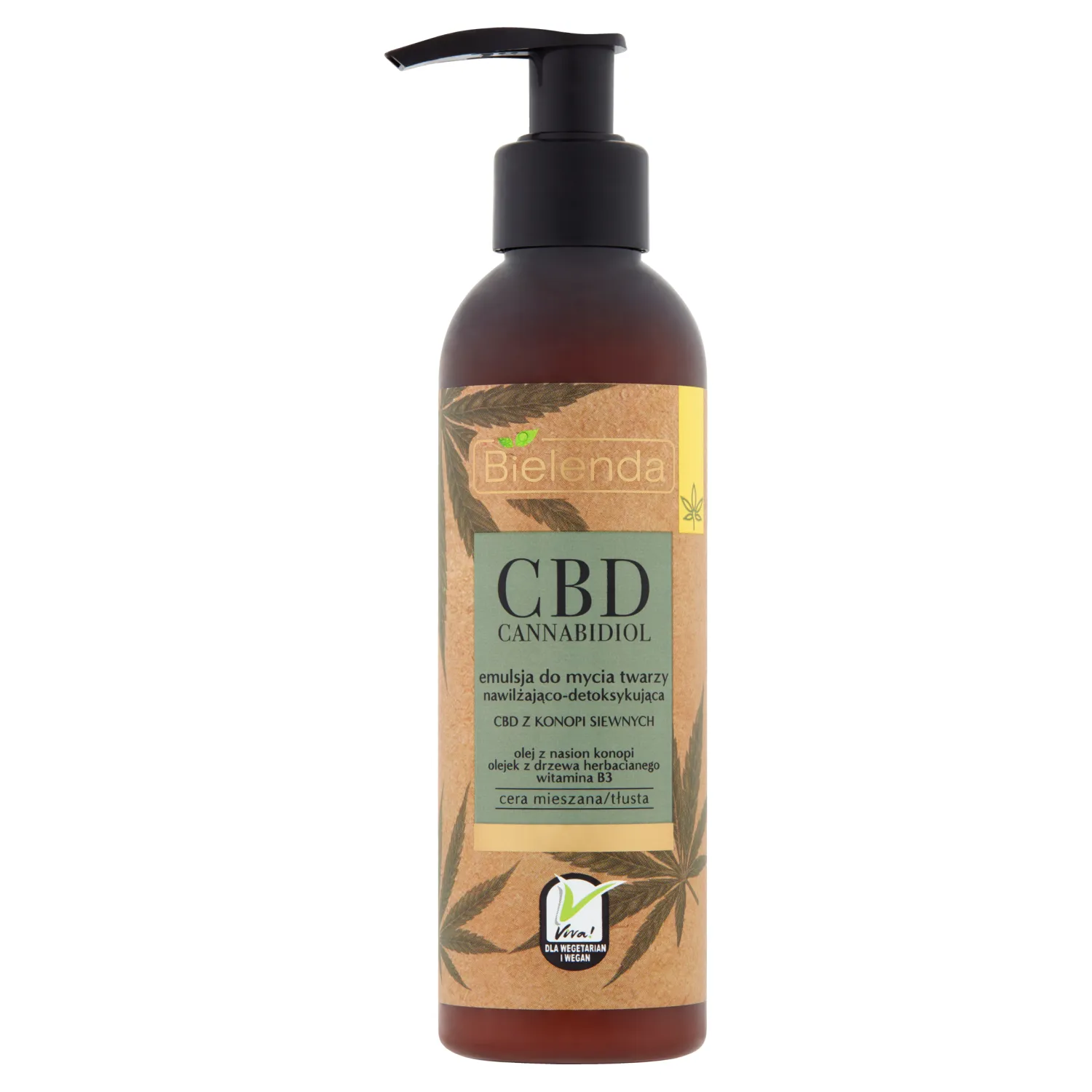 Bielenda CBD Cannabidiol Emulsja do mycia twarzy z CBD z konopi siewnych do cery mieszanej i tłustej, 150 g