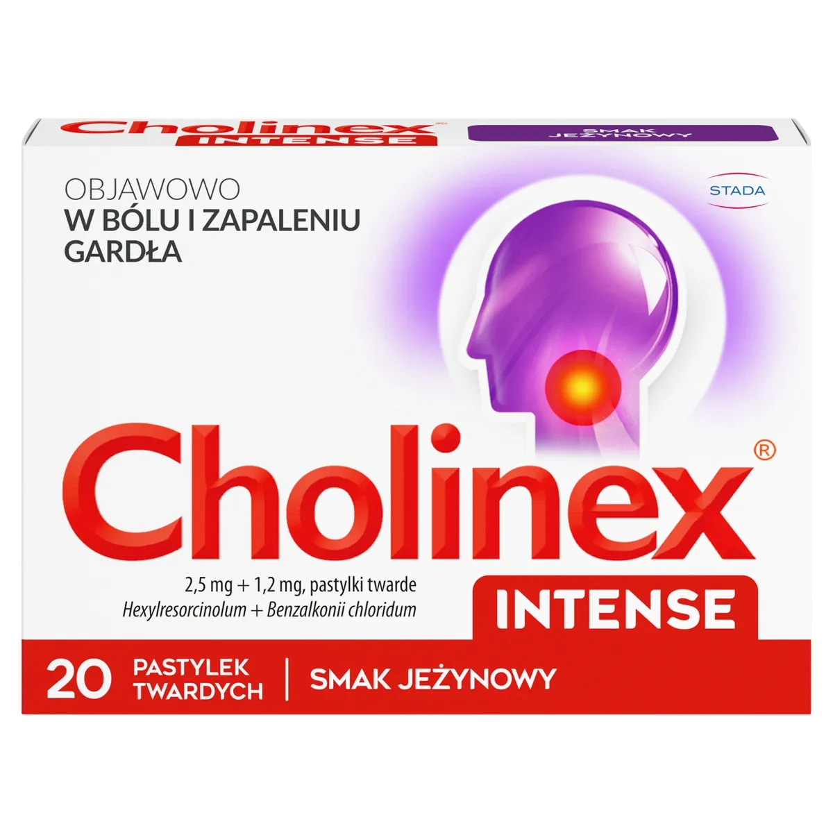 Cholinex Intense 2,5 mg + 1,2 mg, 20 pastylek twardych