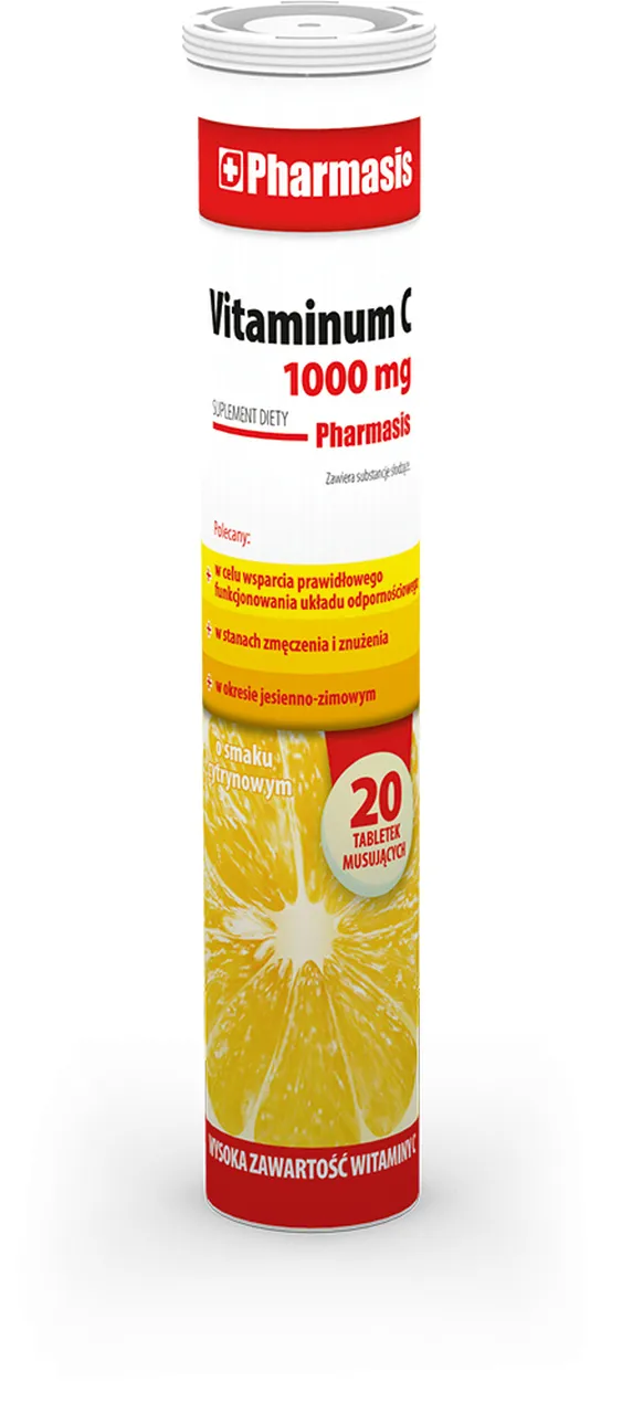 Pharmasis Vitaminum C 1000 mg, suplement diety, 20 tabletek musujących
