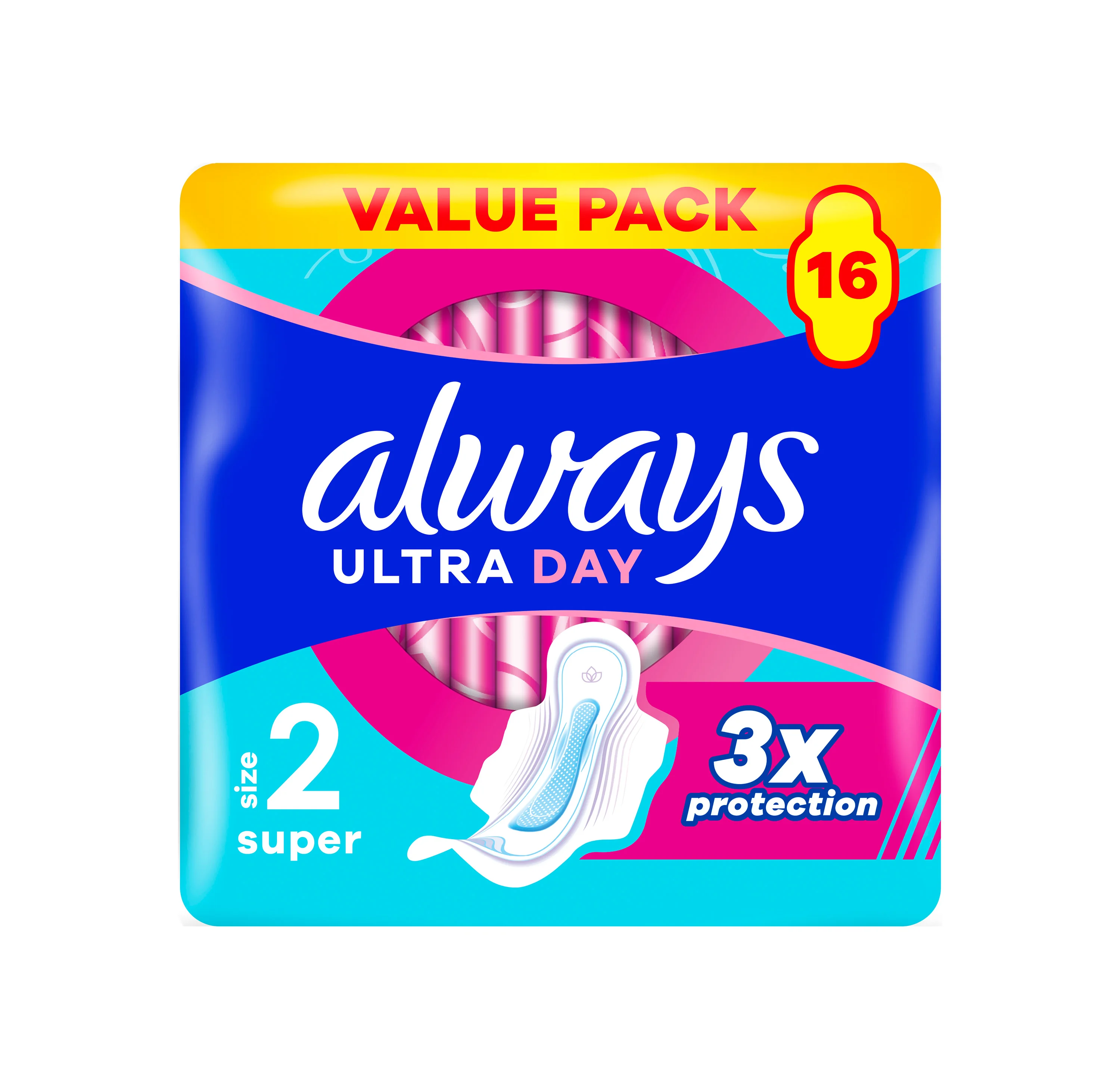 Always Ultra Day Super podpaski ze skrzydełkami rozmiar 2, 16 sztuk