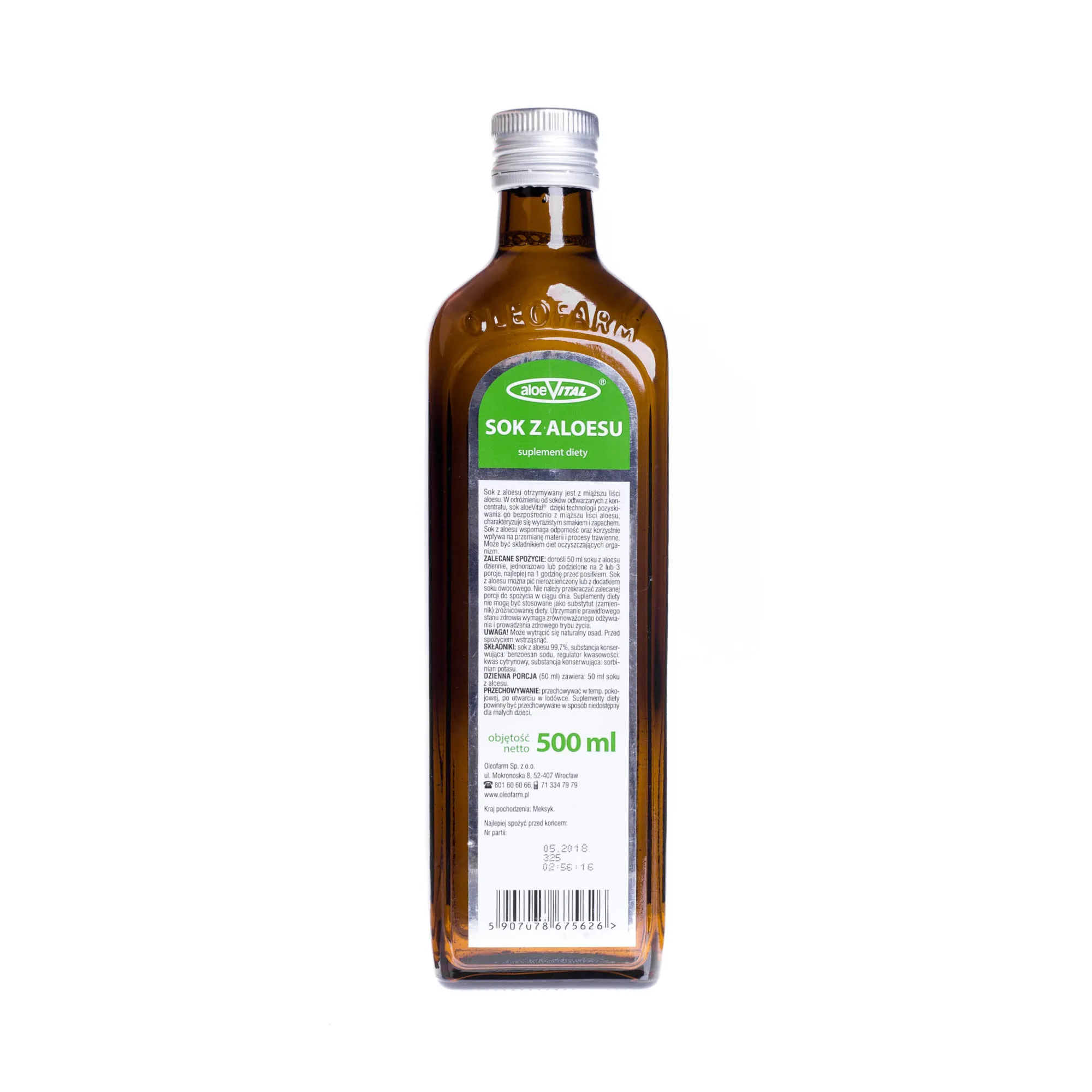 AloeVital, sok z Aloesu, suplement diety, 500 ml 