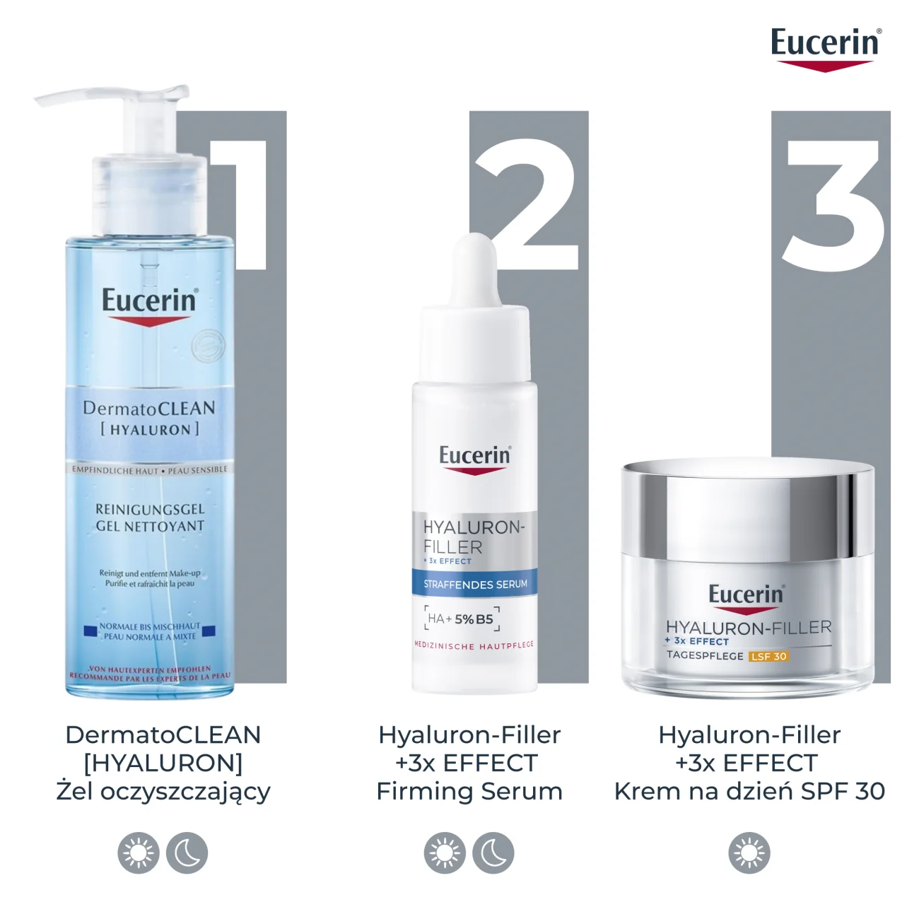 Eucerin Hyaluron-Filler przeciwzmarszczkowy krem na dzień do każdego typu skóry SPF 30 REFILL, 50 ml