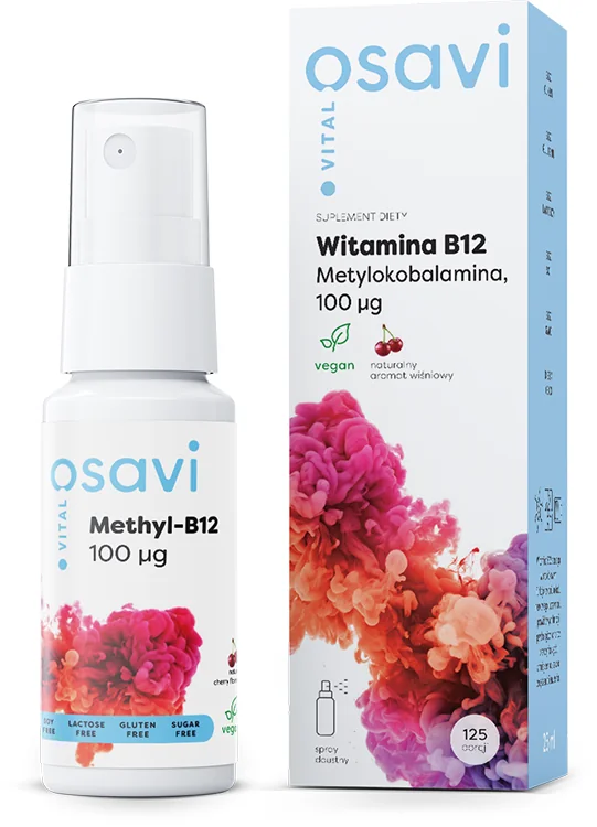 Osavi Witamina B12 Metylokobalamina 100 µg smak wiśniowy, spray doustny, 25 ml