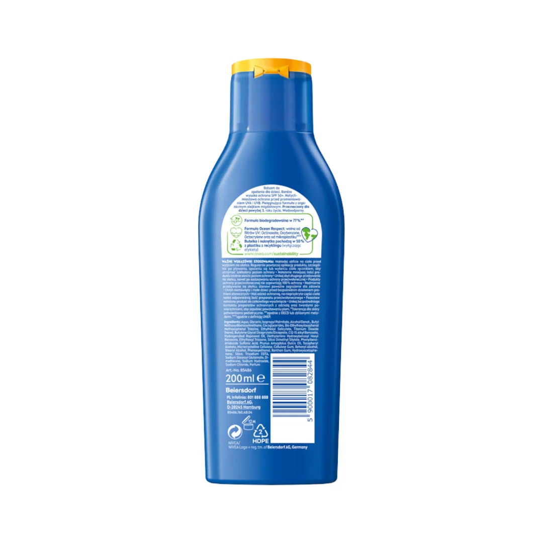 Nivea Sun Kids Protect & Care balsam ochronny na słońce dla dzieci SPF 50+, 200 ml