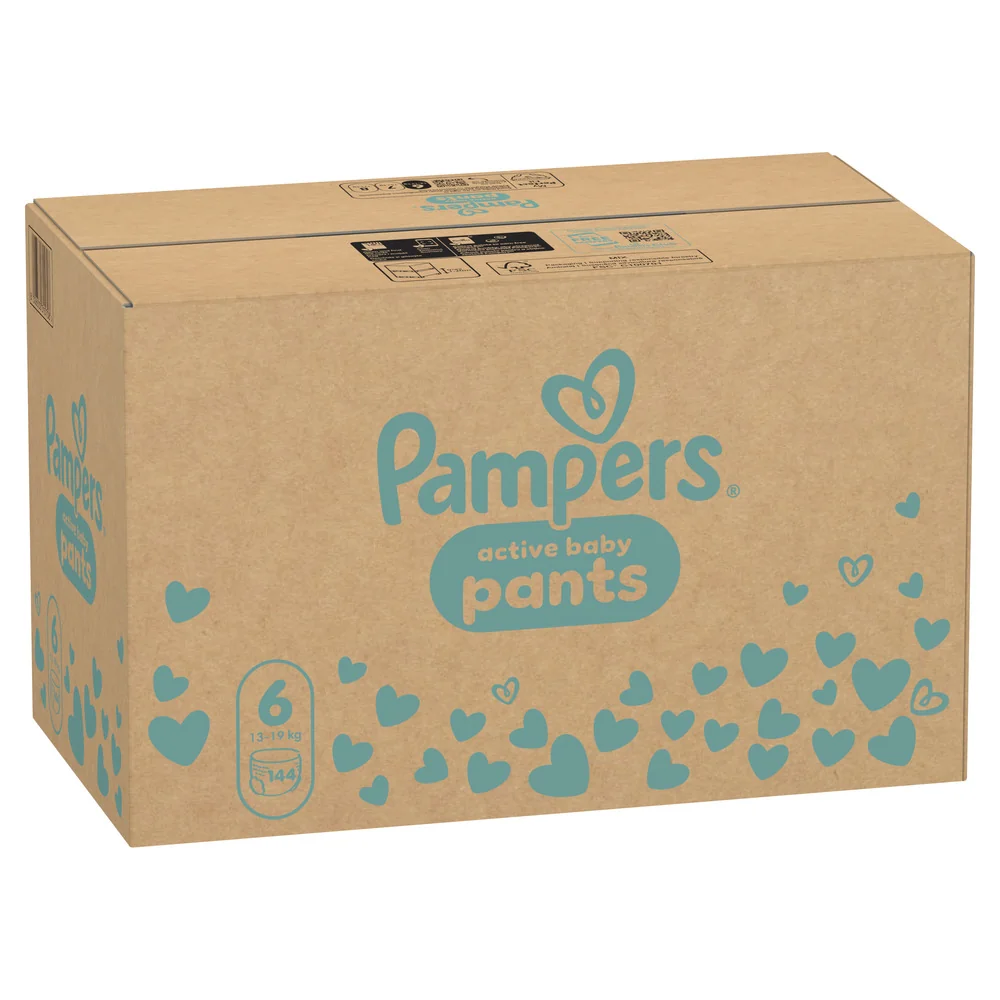 Pampers Active Baby Pants 6 pieluchomajtki, rozmiar 6, 13-19 kg, 144 sztuki