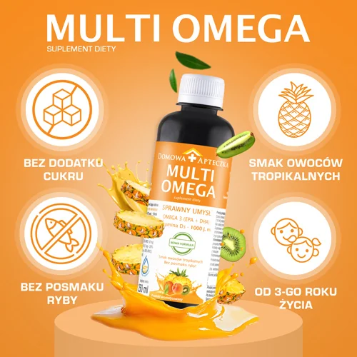 MultiOmega syrop o smaku owoców tropikalnych, 250 ml