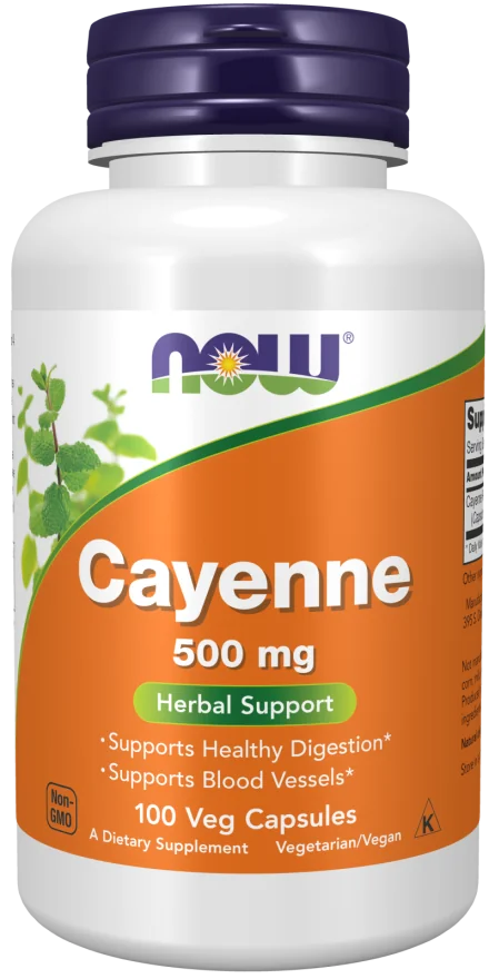 Now Foods Cayenne 500 mg 100 kapsułek