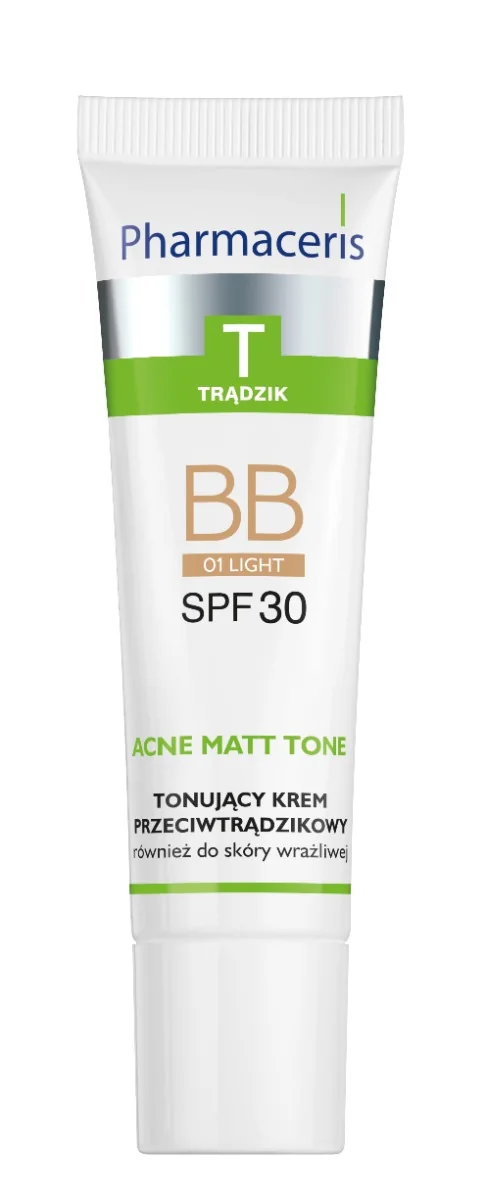 Pharmaceris T Acne Matt Tone tonujący krem BB przeciwtrądzikowy SPF 30, 01 Light, 30 ml