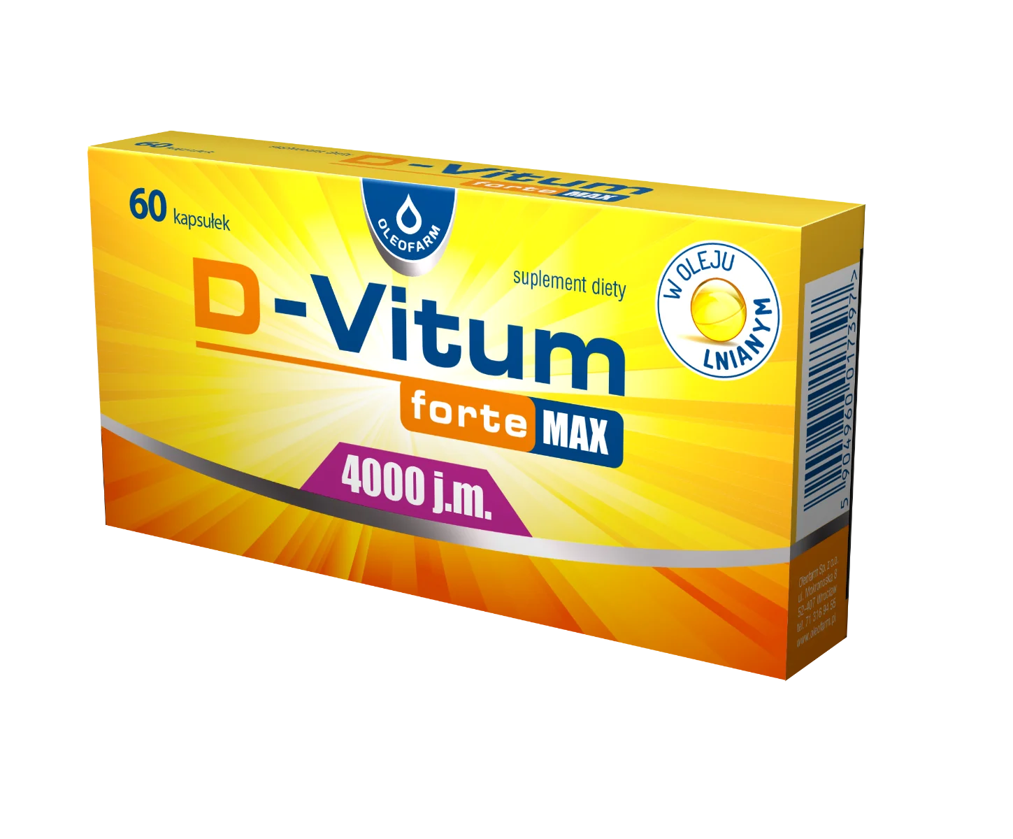 D-Vitum Forte Max 4000 j.m. 60 kapsułek