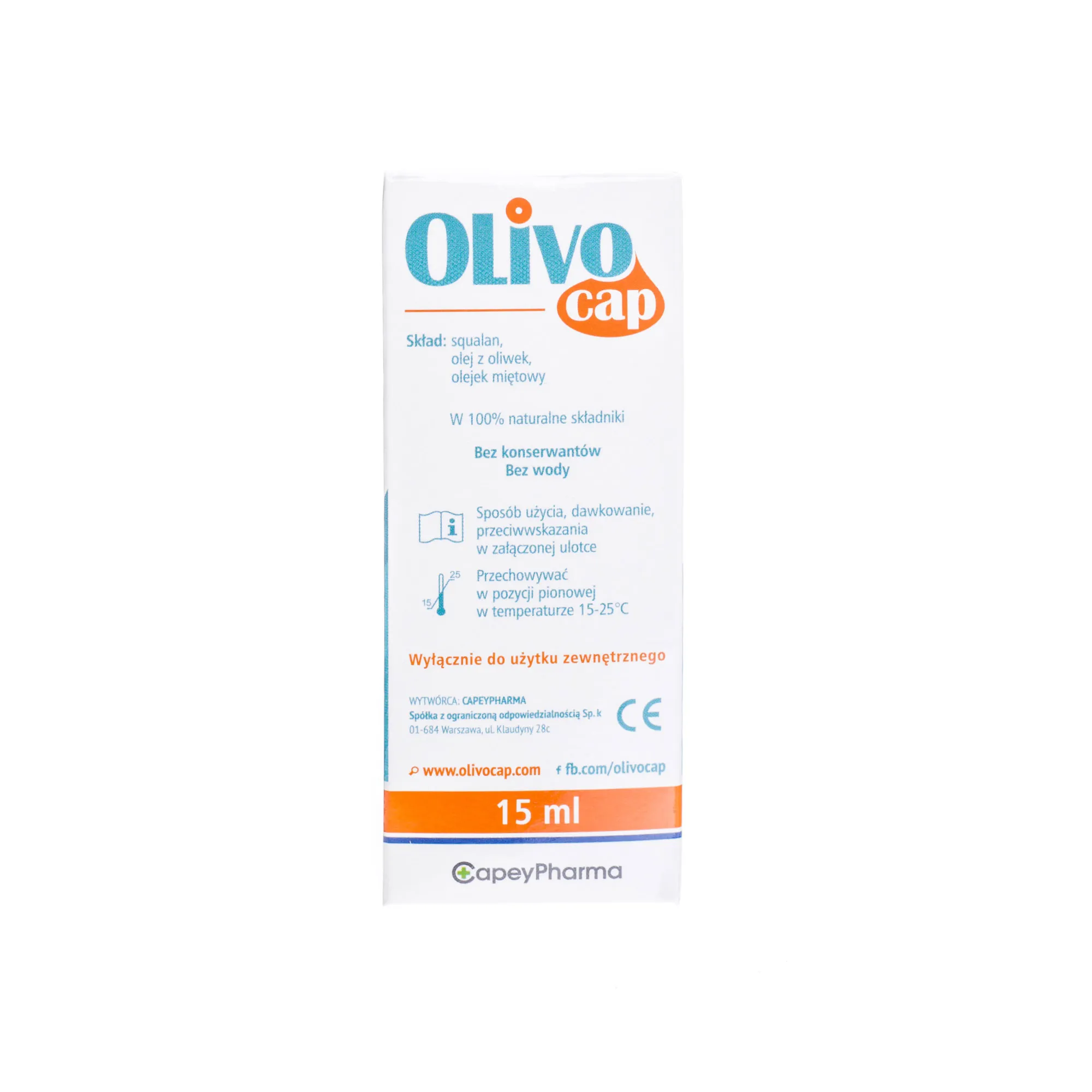 Olivocap, spray do usuwania woskowiny usznej, 15 ml 