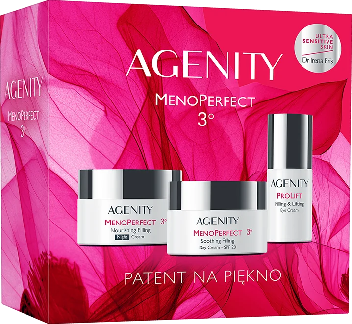 AGENITY MenoPerfect 3º Zestaw wypełniający krem na dzień SPF 20, 50 ml + krem na noc, 50 ml + krem pod oczy, 15 ml