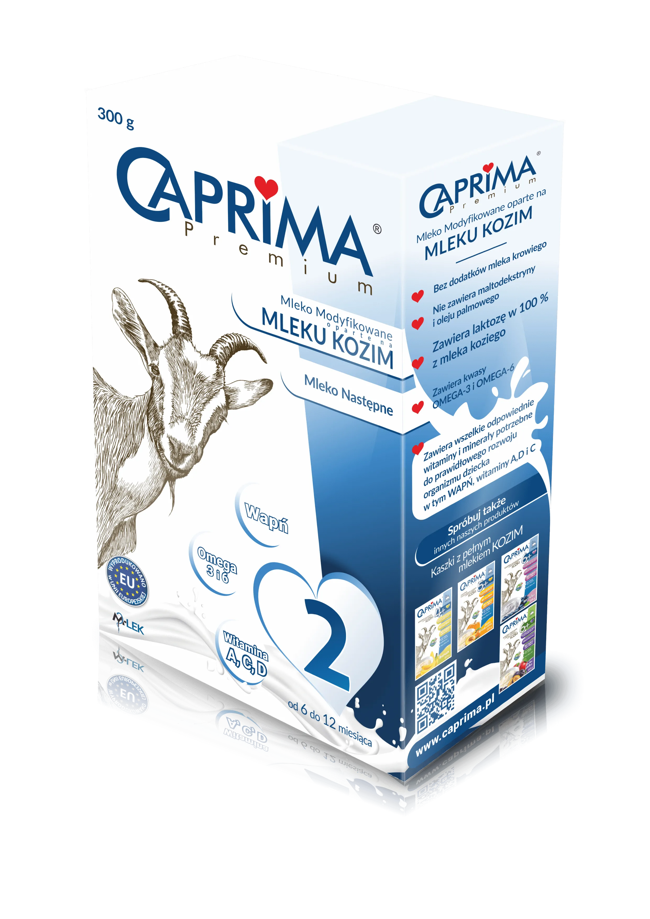 Caprima Premium 2, mleko w proszku następne oparte na mleku kozim od 6. miesiąca życia, 300 g