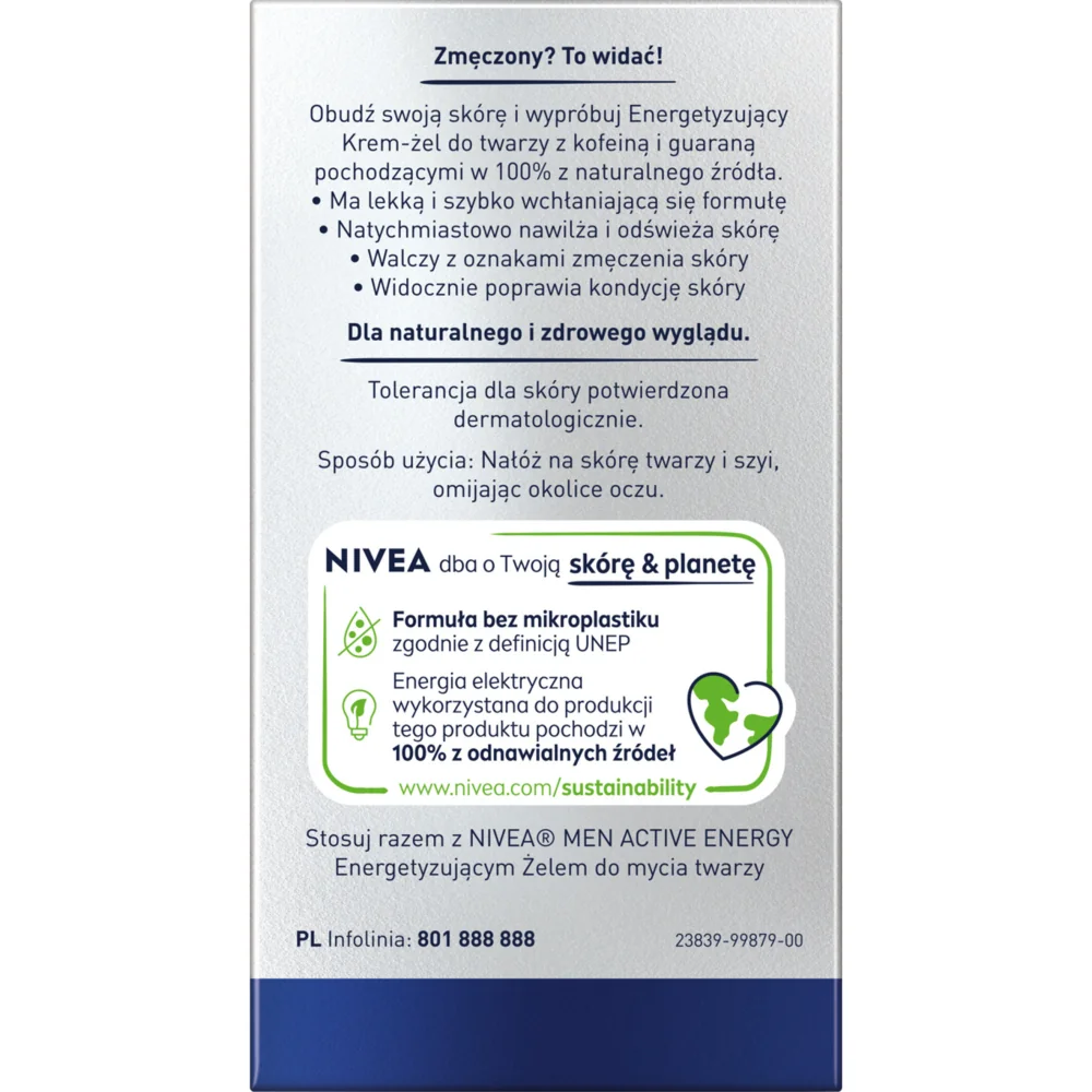 Nivea Men Active Energy energetyzujący krem-żel do twarzy, 50 ml