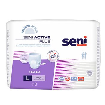 Seni Active Plus, elastyczne majtki chłonne, large 100-135 cm, 10 sztuk 
