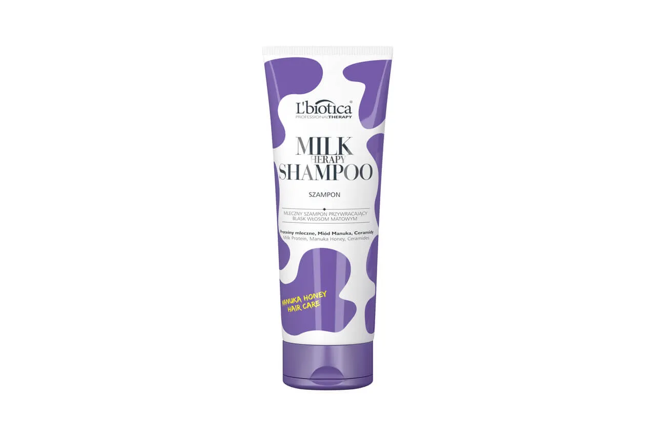 L'Biotica Milk Therapy, mleczny szampon do włosów matowym, 250 ml