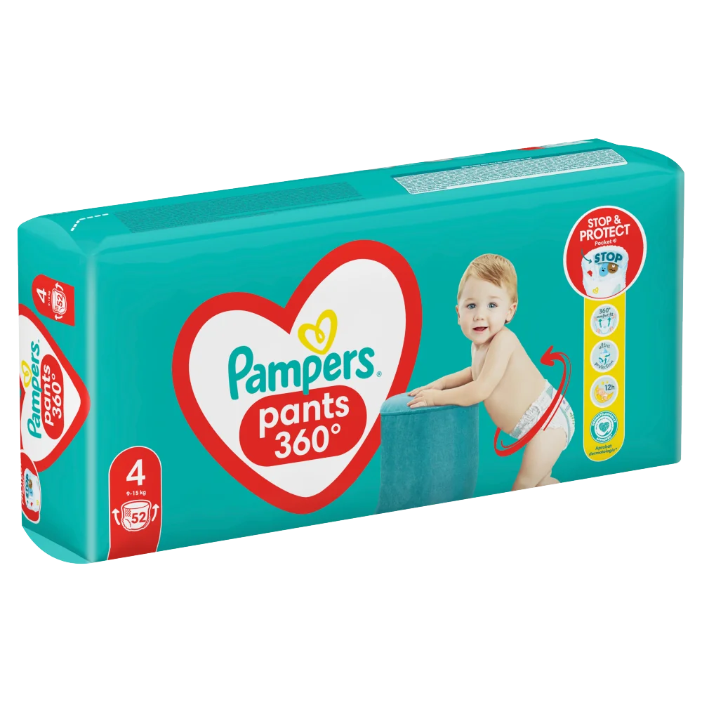 Pampers Pants 4 pieluchomajtki, 52 szt.