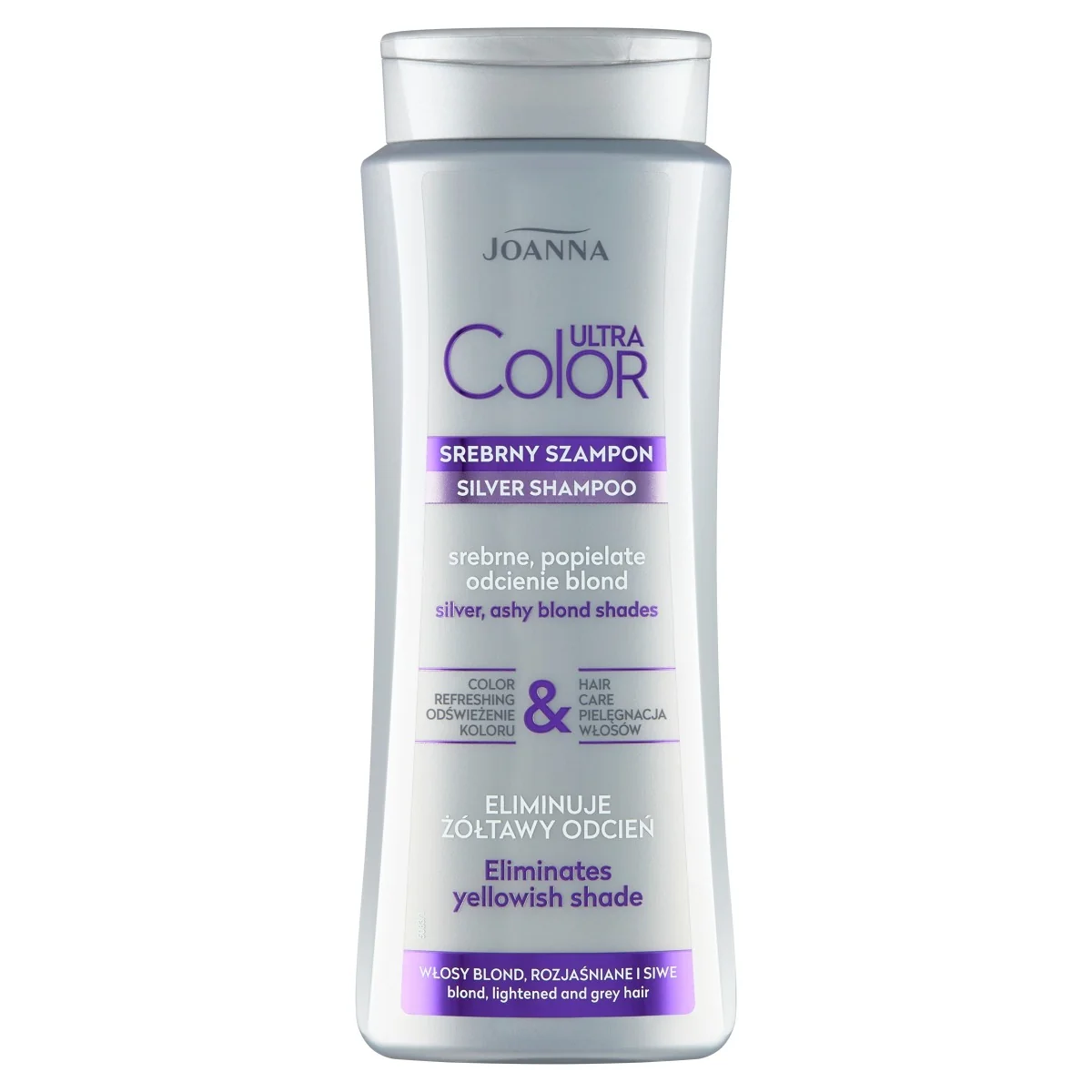 Joanna Ultra Color srebrny szampon, srebrne, popielate odcienie blond, 400 ml