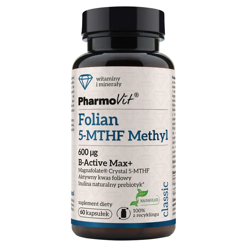 Folian 5-MTHF Methyl Pharmovit, suplement diety, 60 kapsułek