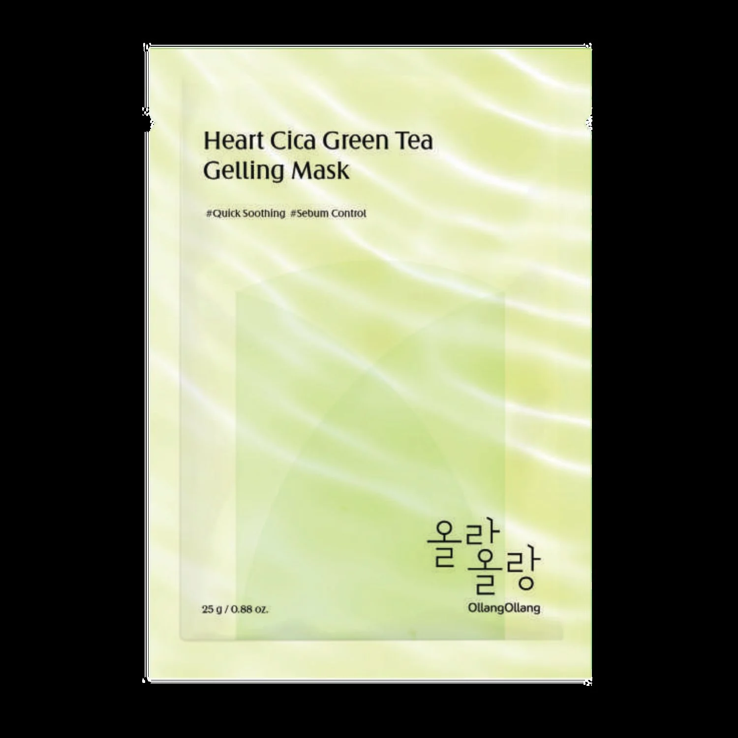 Ollang Ollang Heart Cica Green Tea żelowa maseczka do twarzy, 25 g